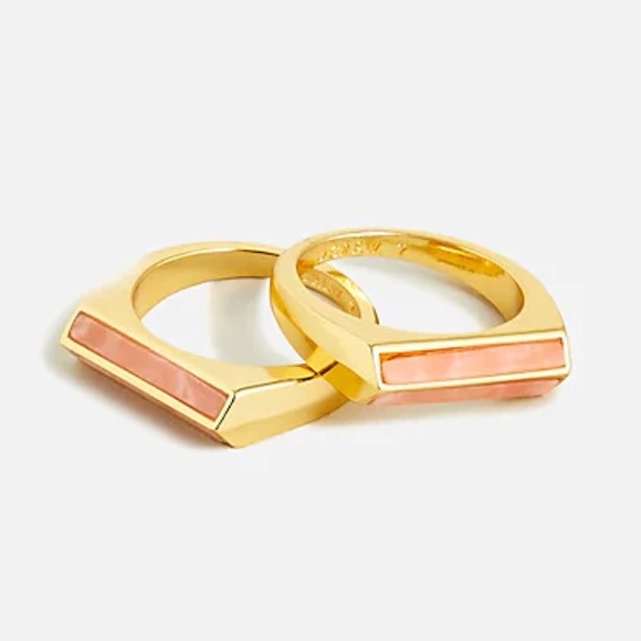 J. Crew Semiprecious Stone Triangle-Prism Ring Set - Picture 1 of 10